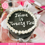 Black Round Lunch Box Cake (Personalised)