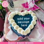 Heart Navy Blue Lunch Box Cake (Personalised)
